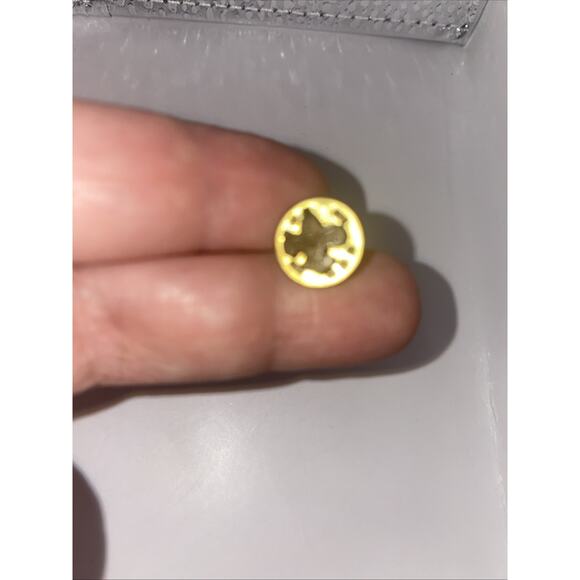 BSA Miniature Gold Tone Metal Lapel Pin Fleur-de-lis screw back 2 Pin Back 1 - Picture 3 of 5